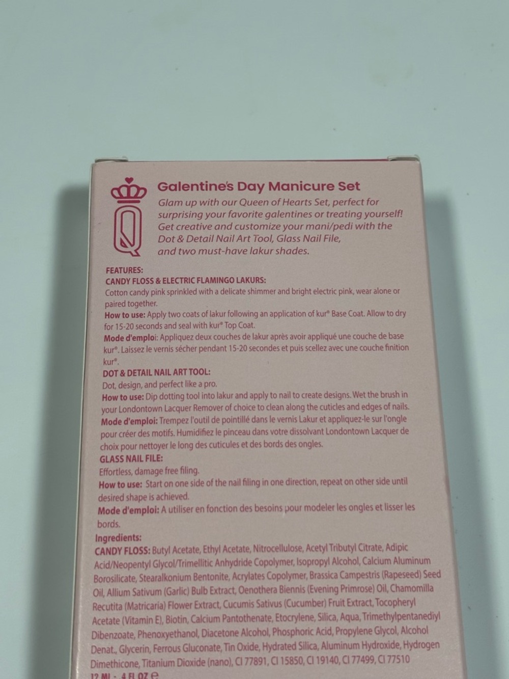 Londontown Queen of Hearts Galentine’s Day Manicure Set Lakur Nail Polish NIB - Picture 6 of 11